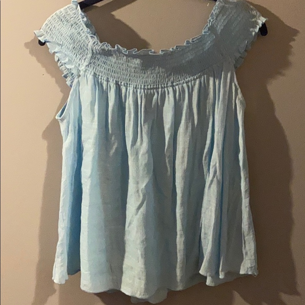 Blue blouse/off shoulder